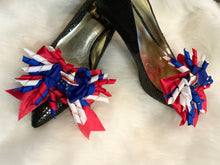 Load image into Gallery viewer, 4th of July Stars and Stripes Bow Shoe Clips , Independence Day Shoe Clips , Patriotic Shoe Clips