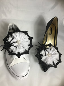 Halloween Shoe Clips , Spider Web Shoe Clips ,  Spider Shoe Clips , Spooky Shoe Clips , Goth Wedding Shoe Clips