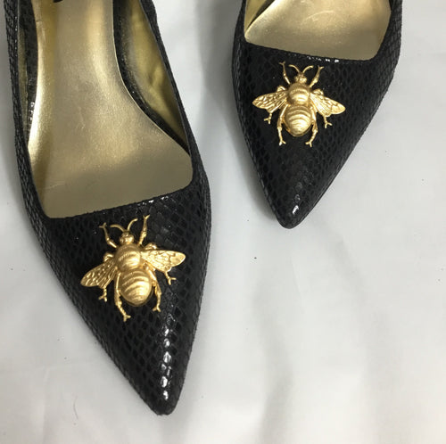 Magic Clipless Bumblebee Shoe Clips , Bee Shoe Magnets , Brass Bee Shoe Clips , Magnetic Shoe Clips