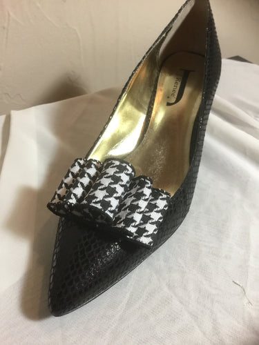 Houndstooth Bow Shoe Clips , Alabama Shoe Clips , Roll Tide Shoe Clips , Houndstooth Bow Shoe Clips